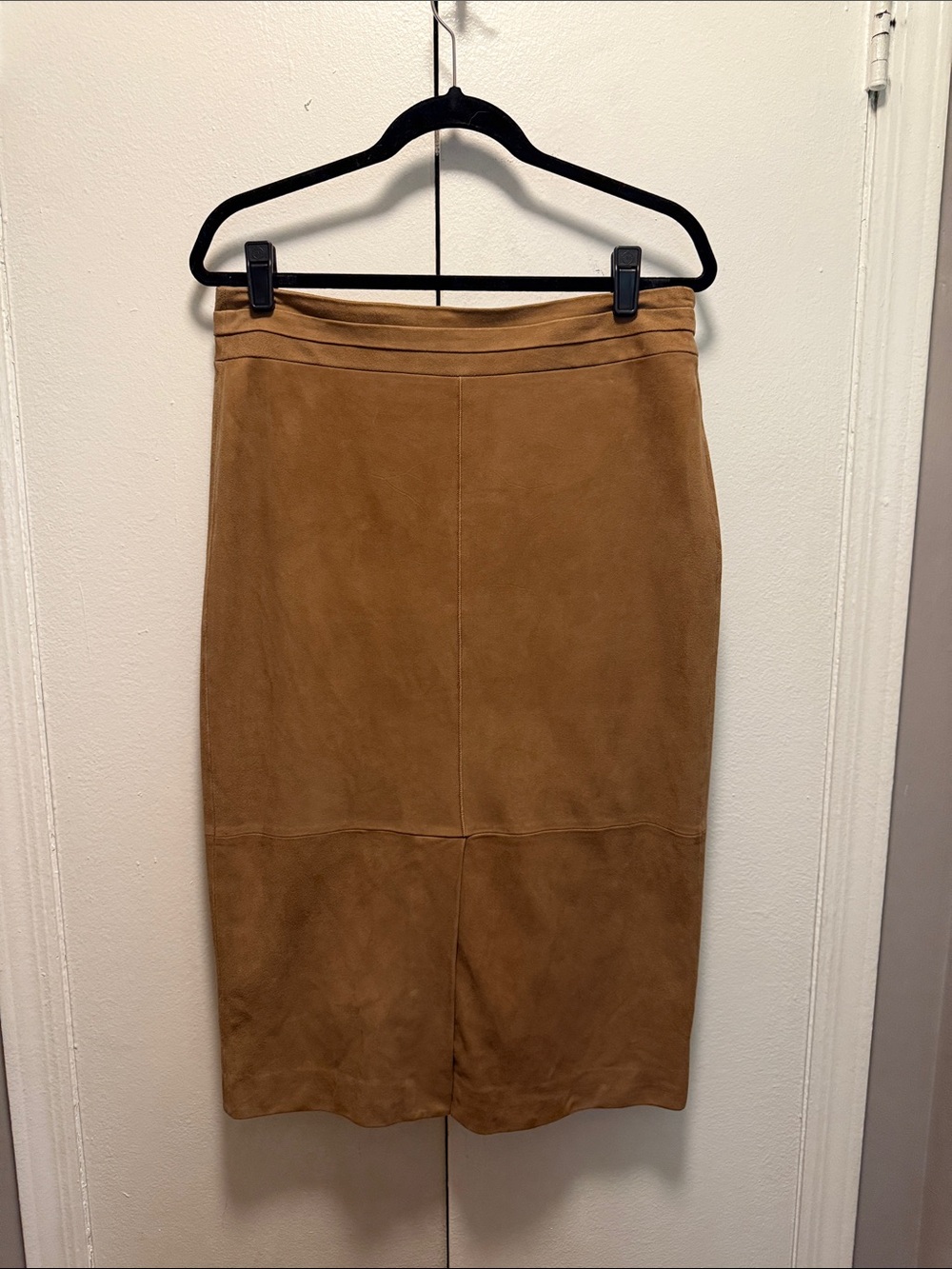 Reiss Camel Suede Pencil Skirt